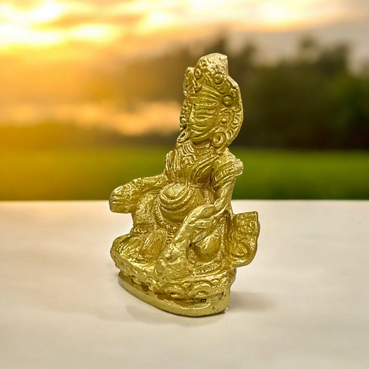 Brass Lord Kubera Statue - Available in 4-inch and 3-inch sizes by Timeshopee-Online Religious Store