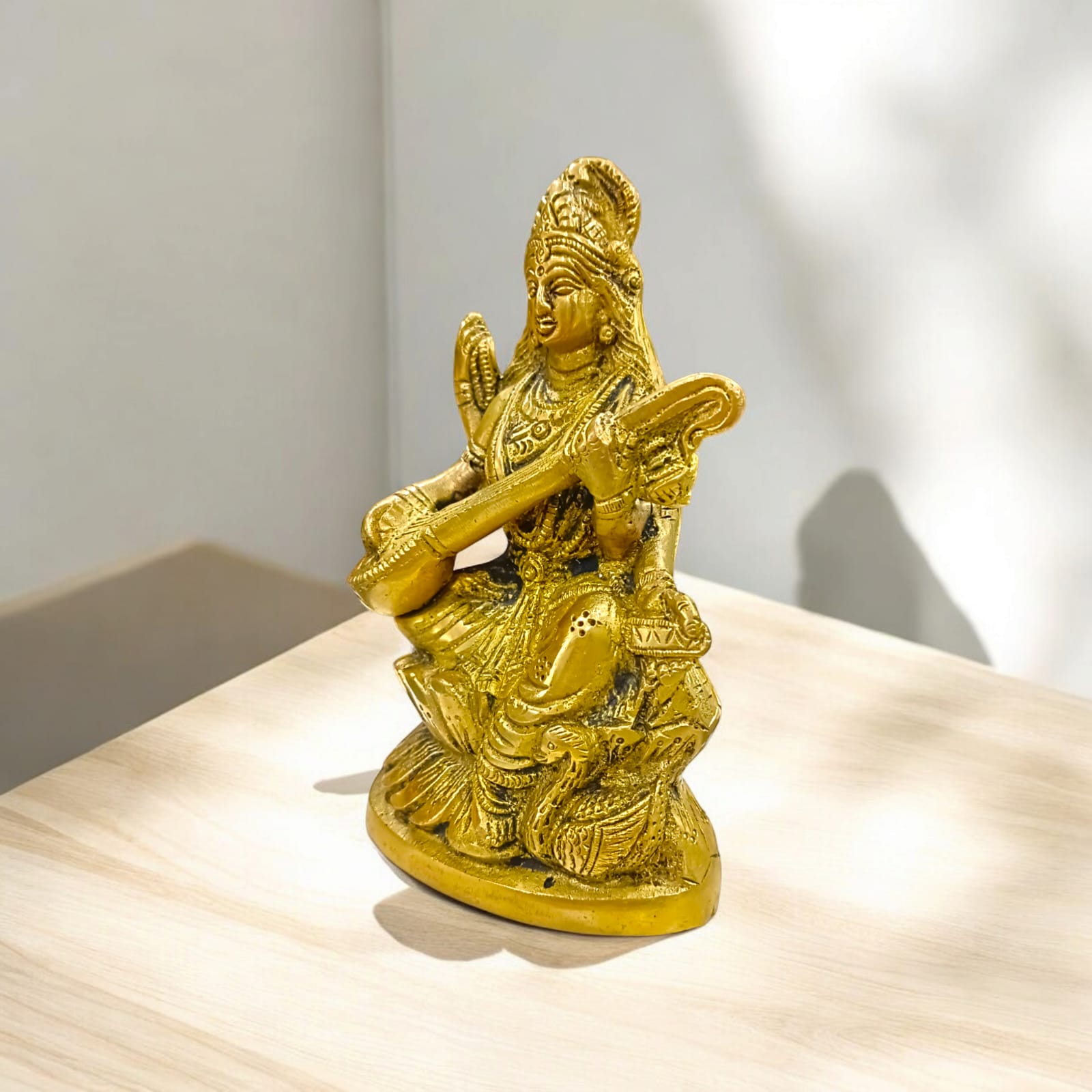 Brass Saraswati Murti | Maa Saraswati Idol | Timeshopee