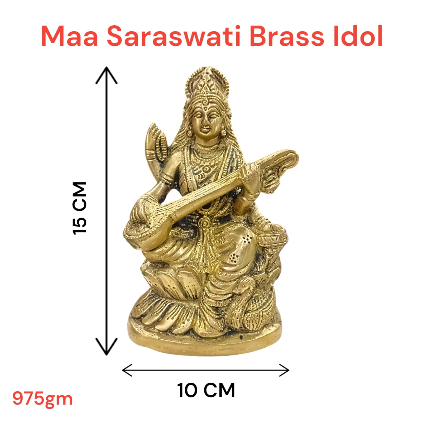 Brass Saraswati Murti | Maa Saraswati Idol | Timeshopee