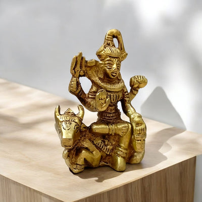 Brass Shiv Ji with Nandi Idol – Bholenath Brass Murti for Home