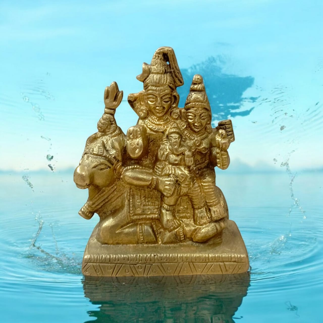 Brass Shiv Parivar | Shiv Parvati Ganesh Idol | Timeshopee