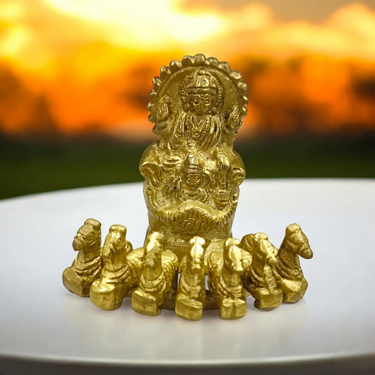 Brass Surya Dev with Rath | Surya Dev Brass Murti | Timeshopee