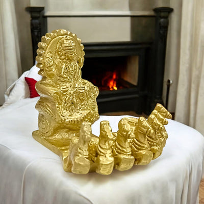 Brass Surya Dev with Rath Idol for Home Temple & Vastu