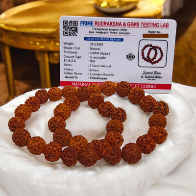 Combo of Rudraksha Bracelet | Lab Certified Spiritual Beads Set – Timeshopee