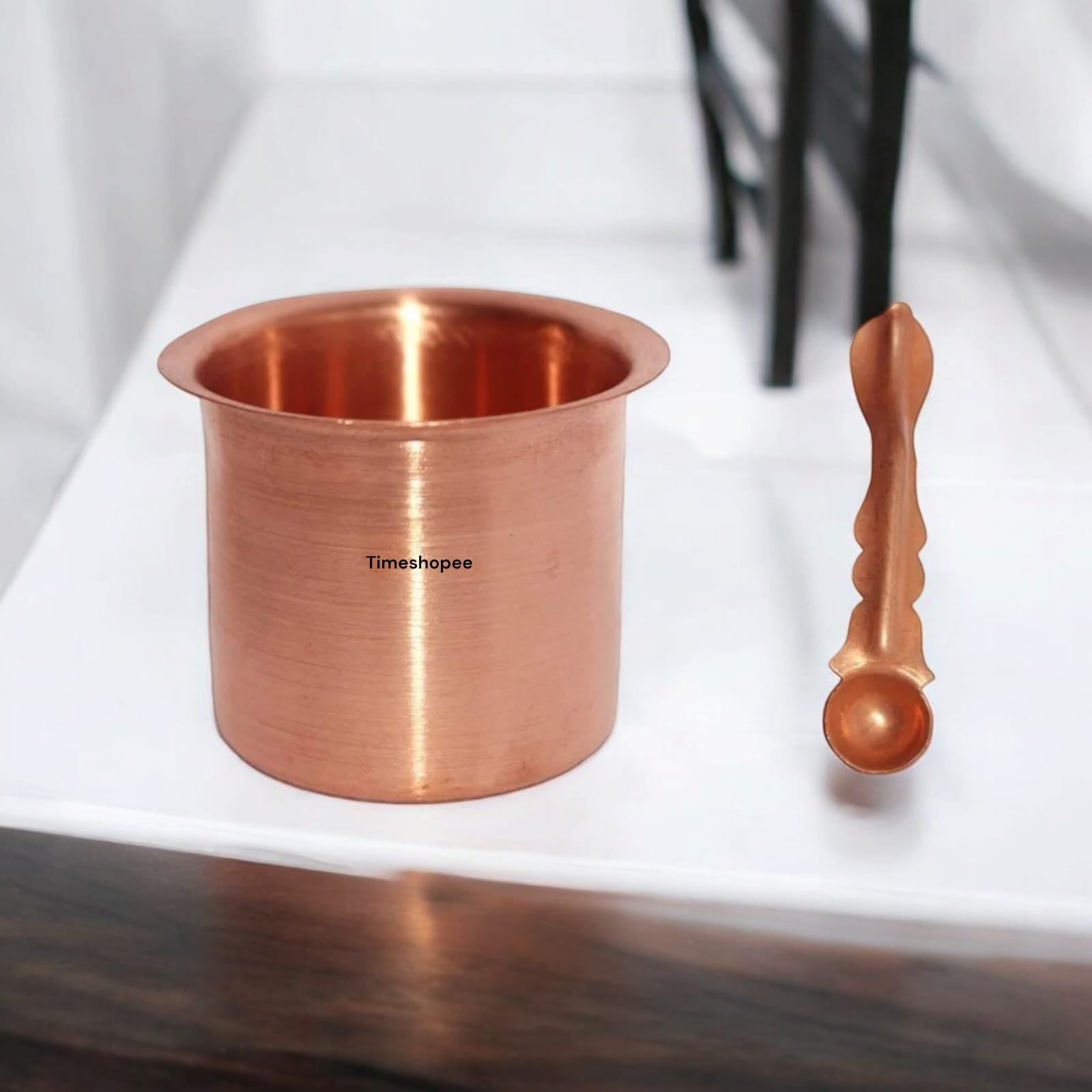 Copper Argha, Panchpatra, and Aachmani Combo for Yagya by Timeshopee
