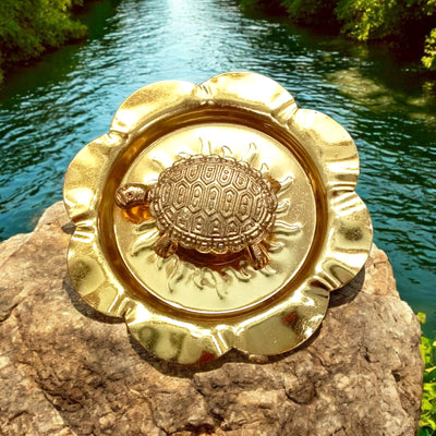 Brass  Kachua Yantra with Plate | Wish Fulfilment Feng Shui Tortoise – Timeshopee