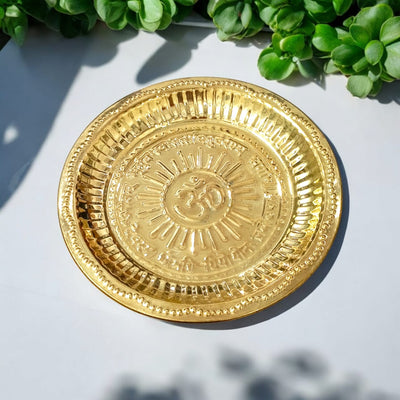 Brass Pooja Thali Plate for Puja Rituals & Home Temple – Timeshopee
