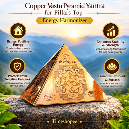 Copper Vastu Pyramid Yantra | For Pillars Top | Timeshopee