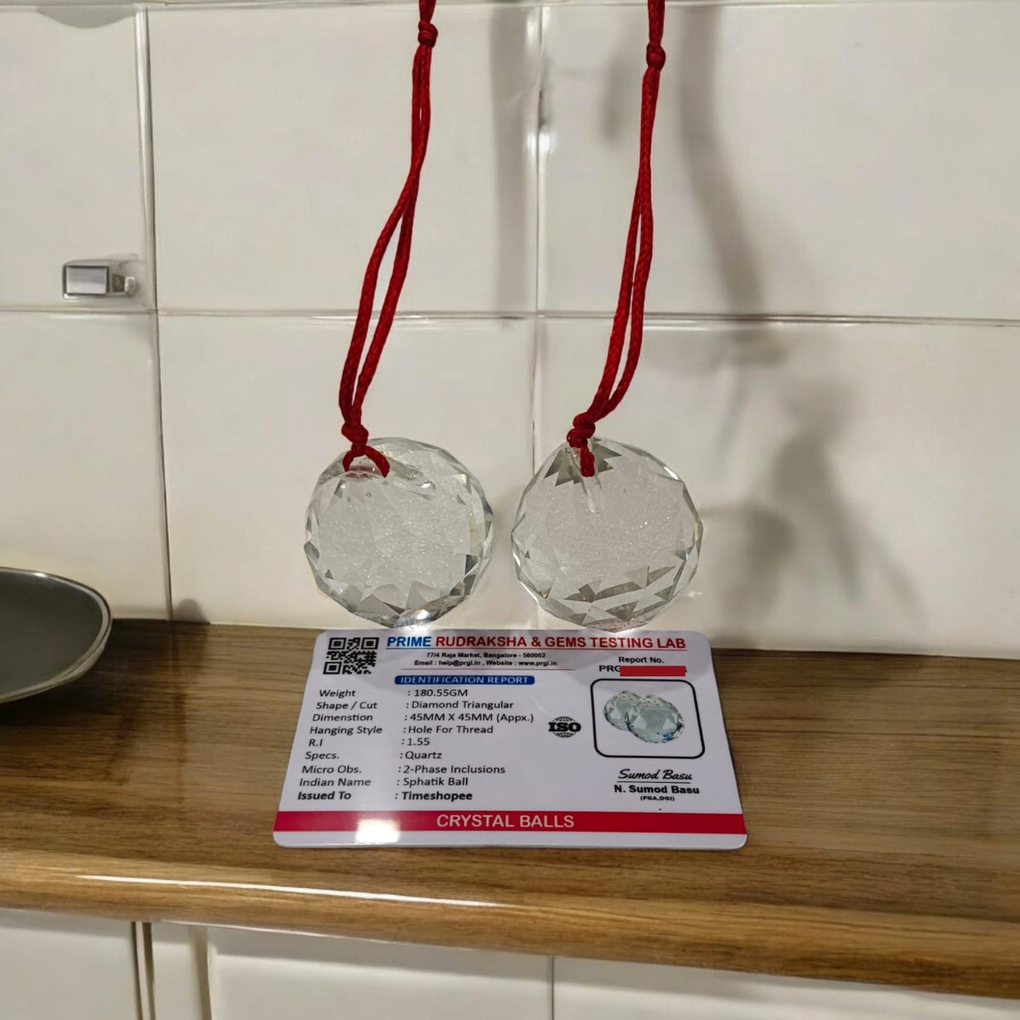 Crystal Balls for Hanging | Set of 2 | Lab Certified | Timeshopee