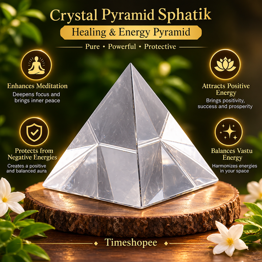 Crystal Pyramid | Sphatik Pyramid | Lab Certified | Timeshopee