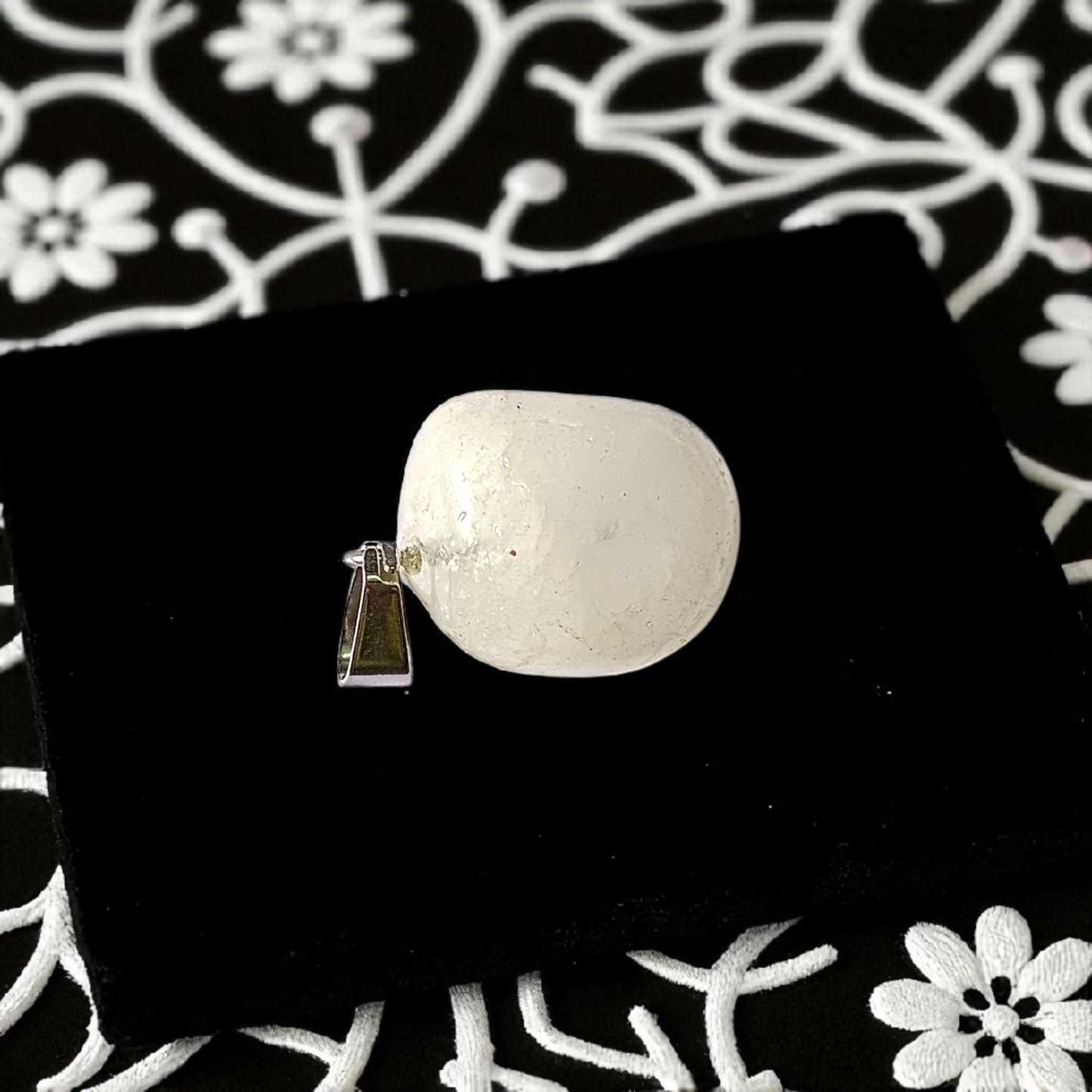 Crystal Quartz Pendant Rough Raw Stone with Chain, Lab Certified, available at Timeshopee