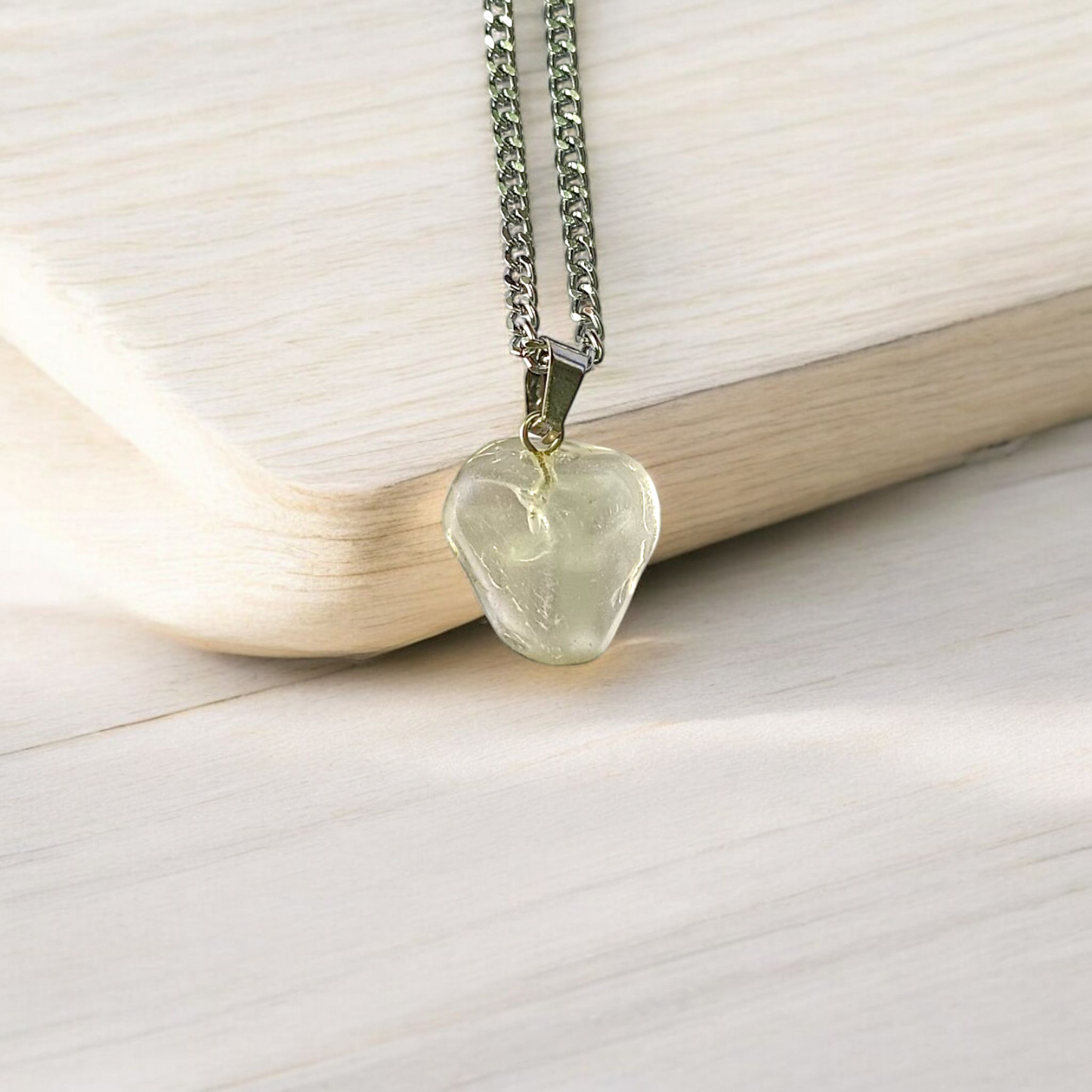 Crystal Quartz Pendant Rough Raw Stone with Chain, Lab Certified, available at Timeshopee