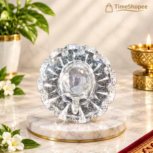 Crystal Tortoise in Plate | Crystal Kachua with Plate | Feng Shui | Timeshopee