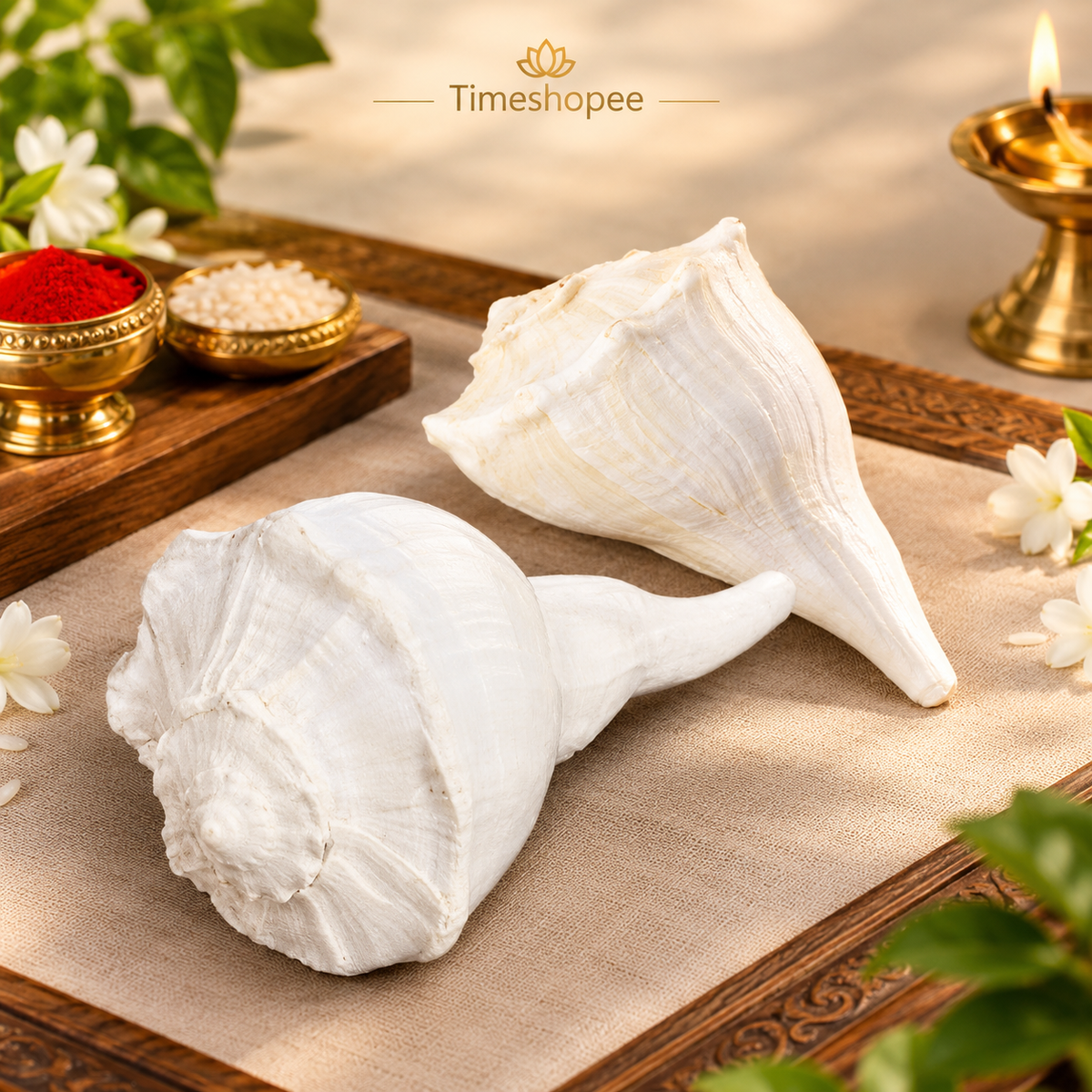 Dakshinavarti Shankh | Free Stand Inside | Valampuri Sangu | Lab Certified | Timeshopee