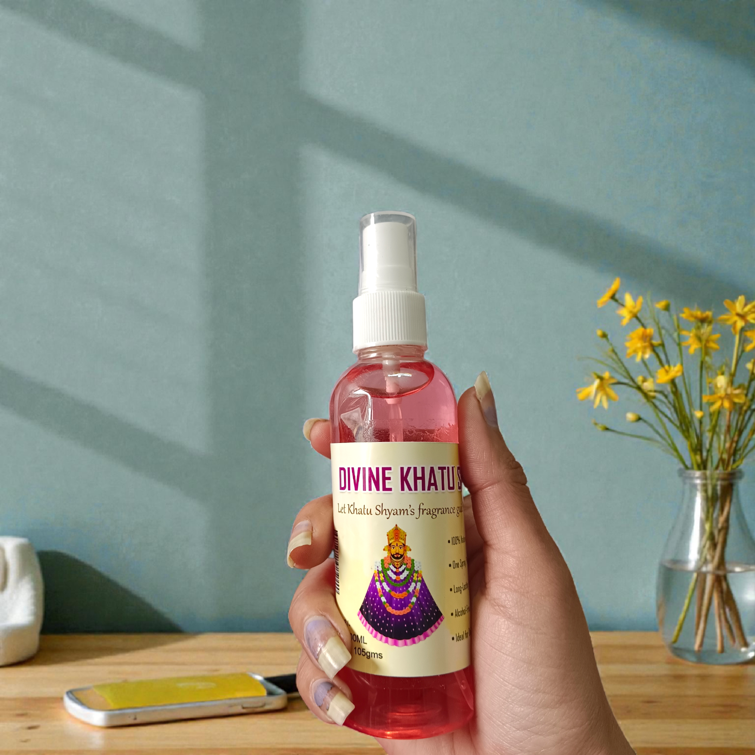 Divine Khatu Shyam Spray Attar 100ML set of two bottles with devotional fragrance packaging