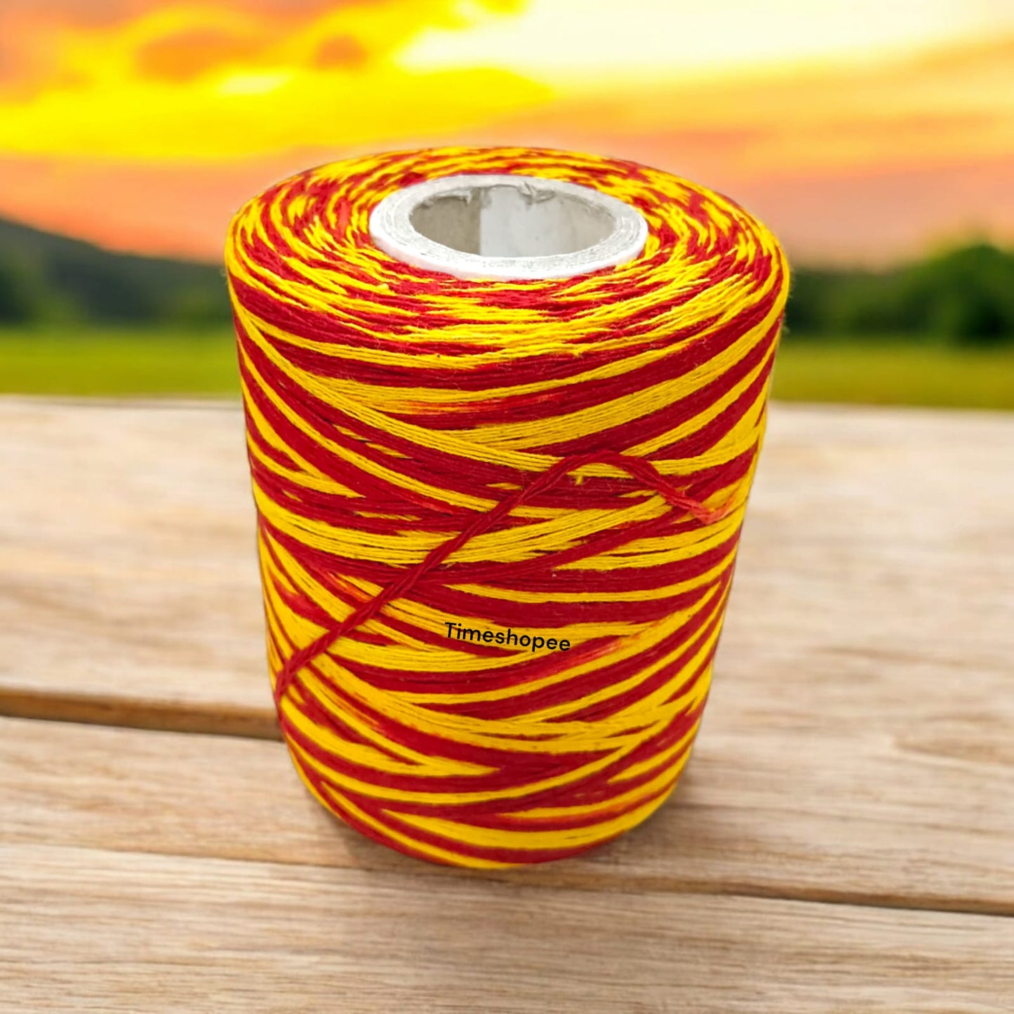 Extra large red sacred kalawa moli used for religious rituals and protection.