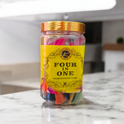 Four in One Premium Dhoop Cones - Natural Fragrance for Pooja, Meditation, and Home Purification