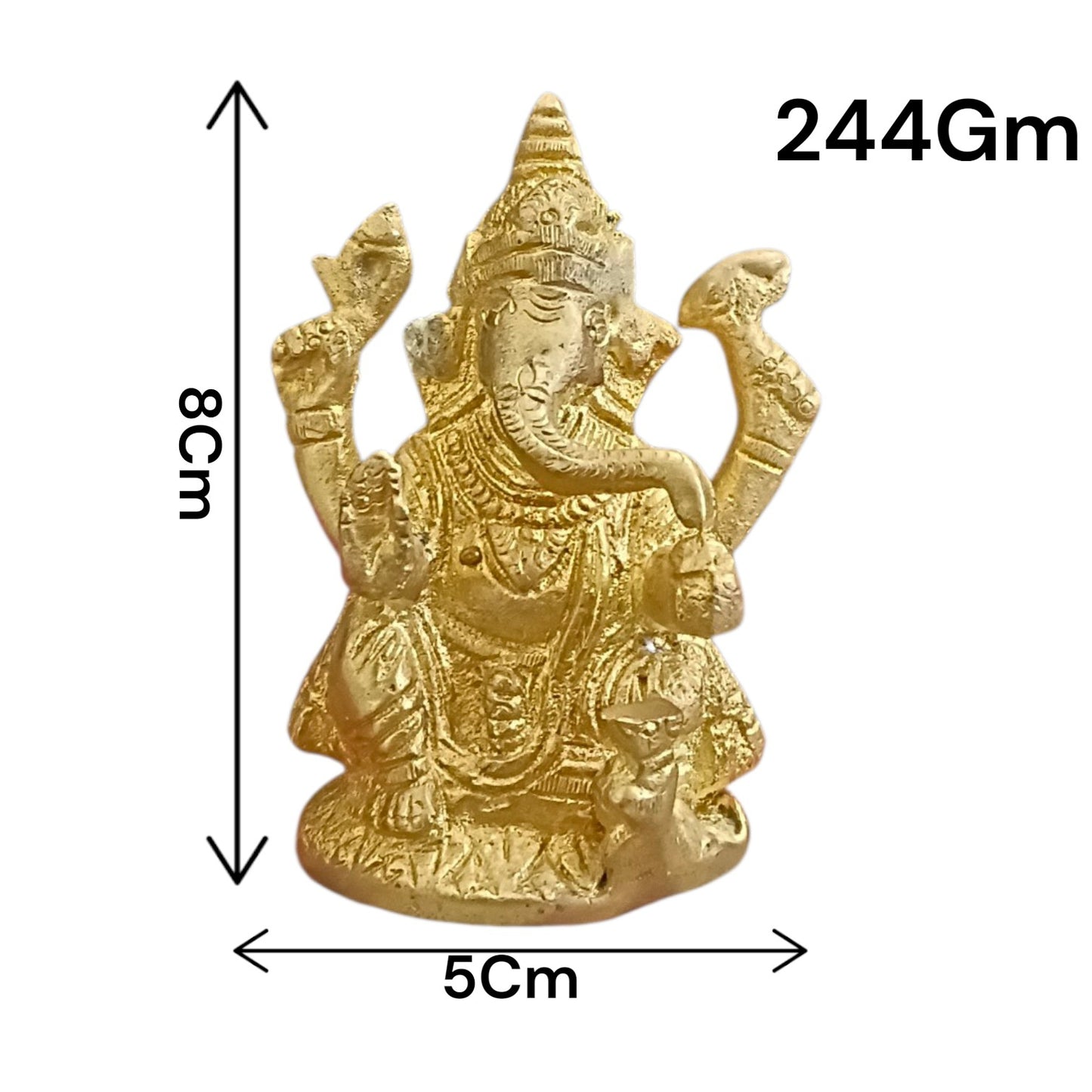 Ganesh Ji Brass Murti in brass for home temple, daily puja, worship and Ganesh devotion