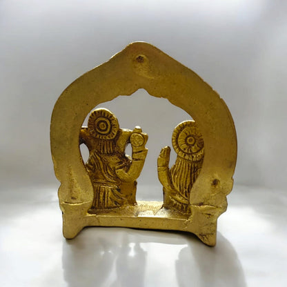 Ganesha Lakshmi Brass Murti, 7 x 7 cm, 207 grams, ideal for worship from Timeshopee