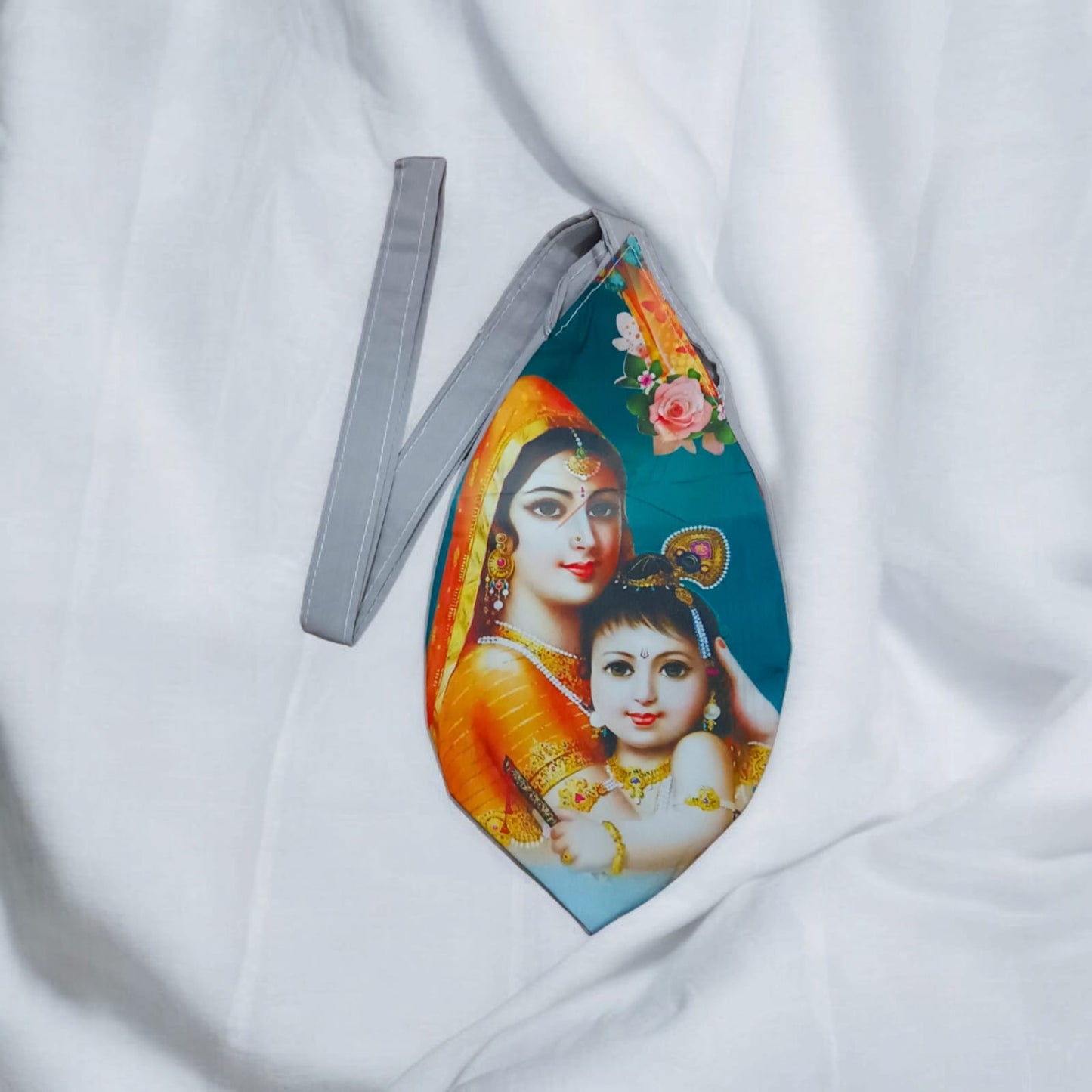 Gaumukhi Bag with Bal Gopal photo print, 100% cotton, available at Timeshopee.