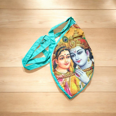 Gaumukhi Bag | Radha Krishna Digital Colourful Print | Spiritual Accessory – Timeshopee