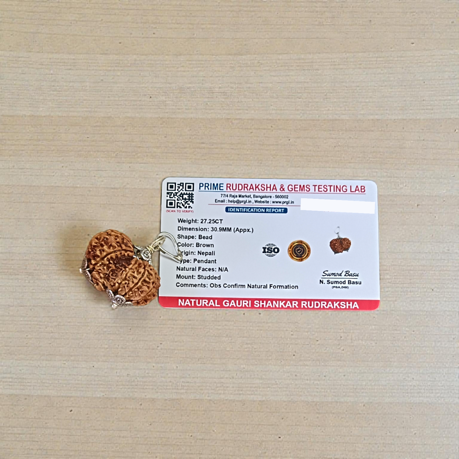 Gauri Shankar Rudraksha, lab certified, spiritual bead, Timeshopee