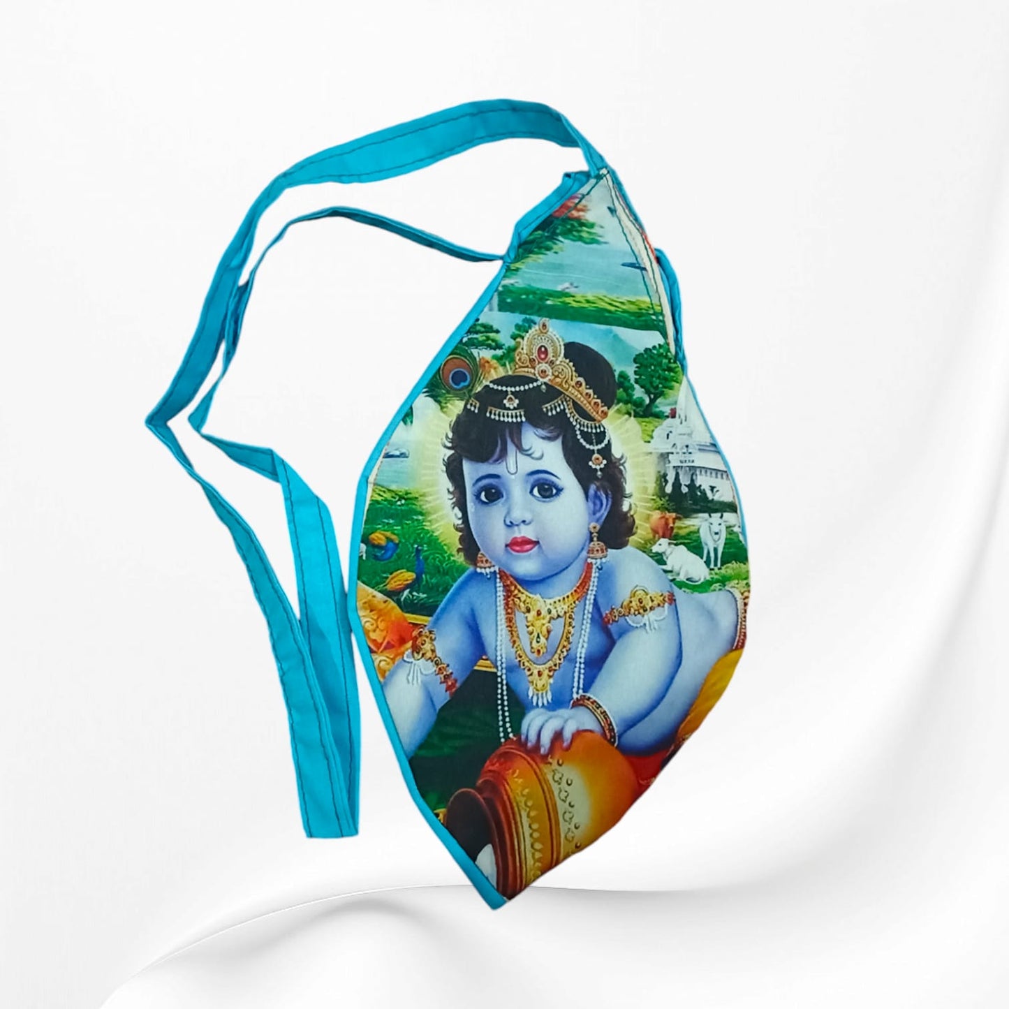 Gomukhi Bag | For Mantra Jaap | Bal Gopal Photo Printed – Timeshopee
