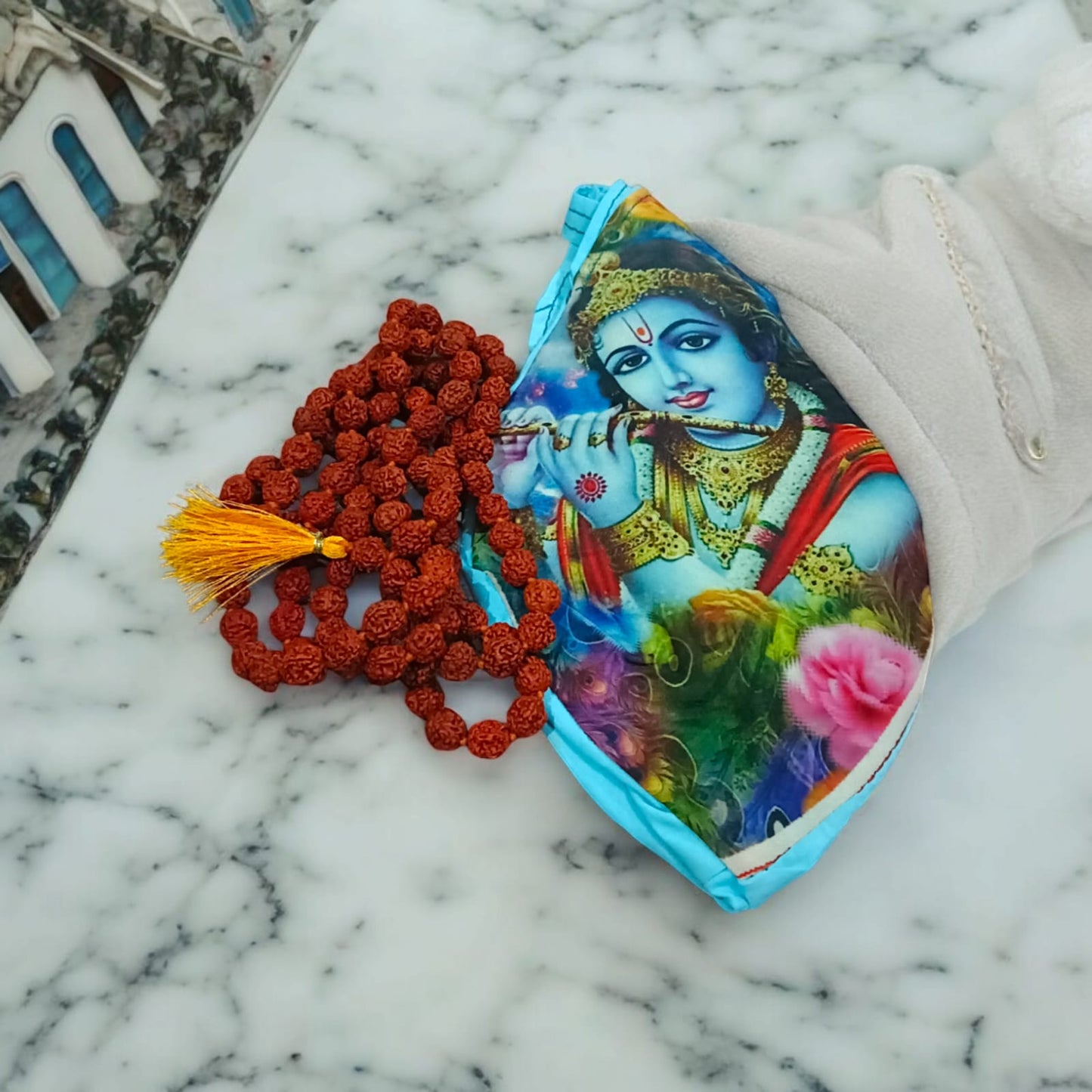 Gomukhi Bag with Krishna Ji Design for Japa Mala | Timeshopee