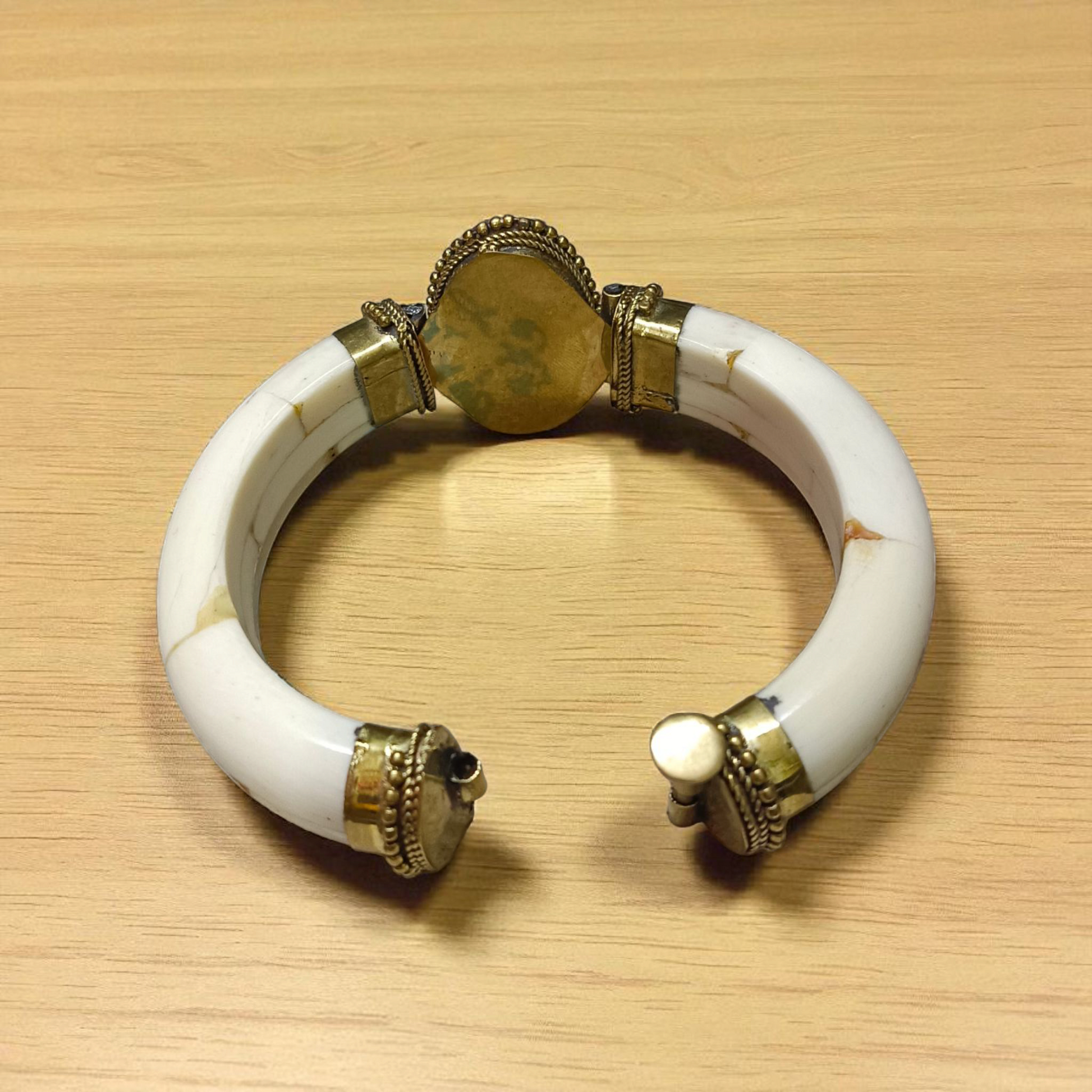 Green Agate Bracelet with antique finish, handcrafted and lab-certified, shown on a soft background with natural lighting