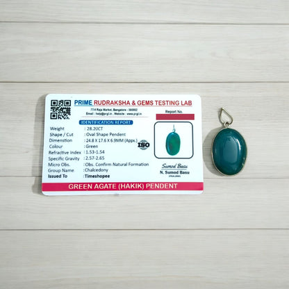 Green Agate Pendant with Thread Hara Hakik Locket Lab Certified | Timeshopee