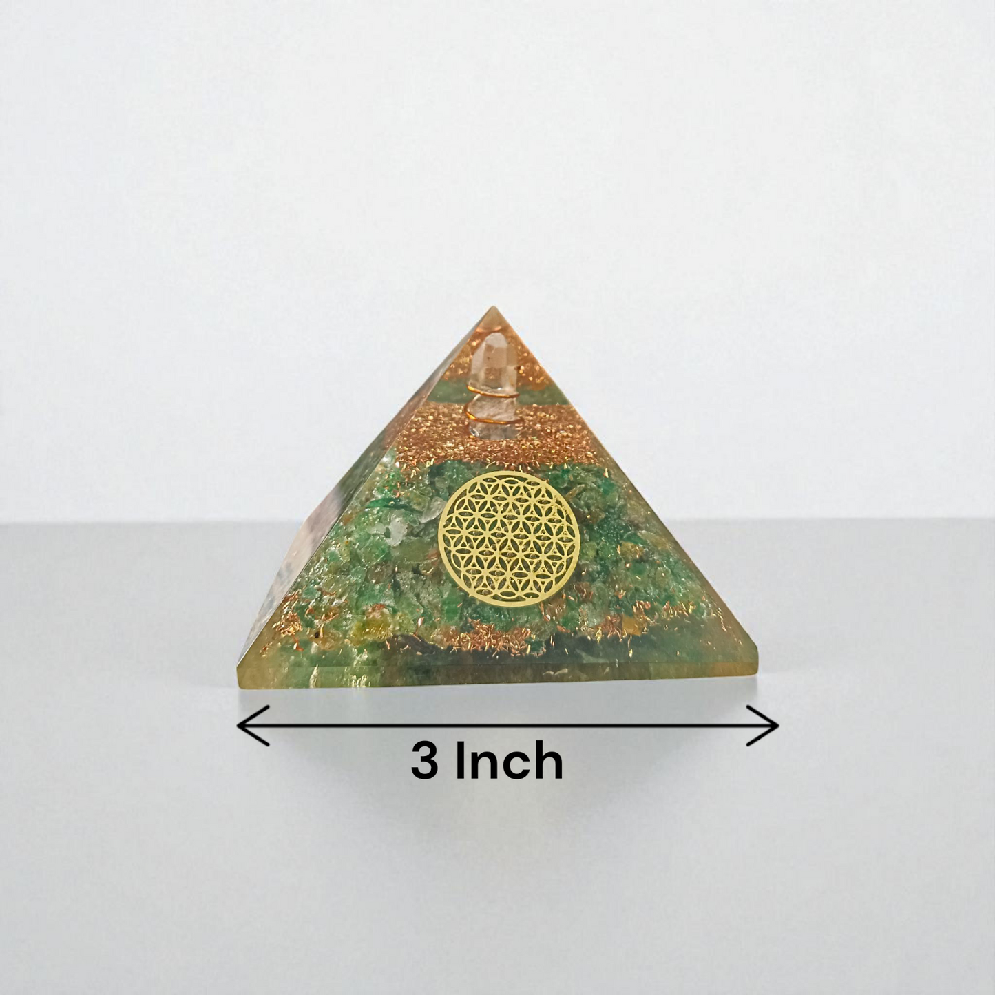 Green Aventurine Crystal Healing Orgone Pyramid By Timeshopee