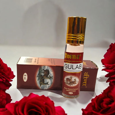 Gulab Attar  | Roll-on Bottle by Veena | Pure Natural Rose Perfume – Timeshopee