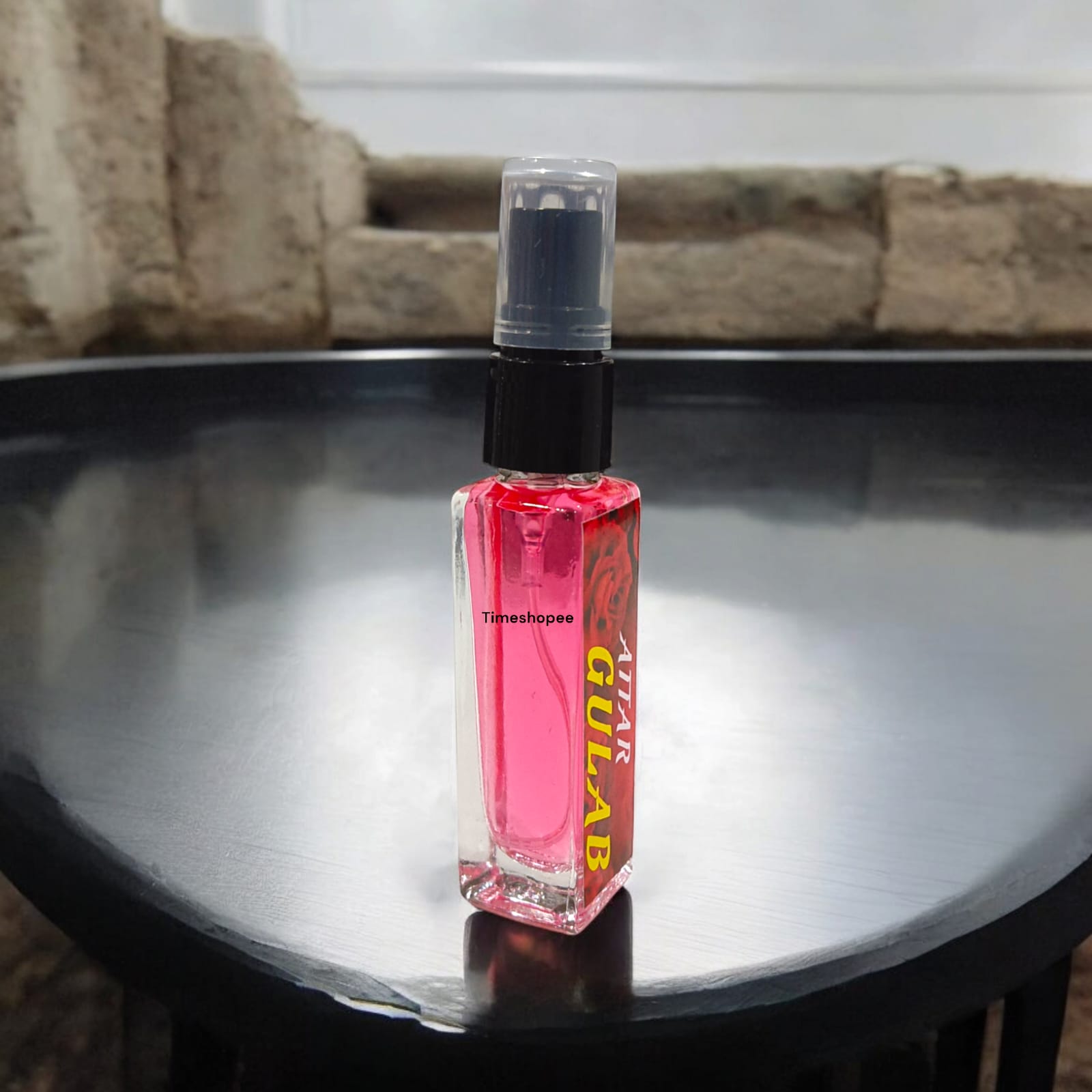 Gulab Spray Attar 25ML bottle with natural rose fragrance, 0% alcohol, ideal for worship and daily use.