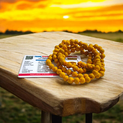 Haldi Mala | Turmeric Mala 108+1 Beads | Lab Certified – Timeshopee