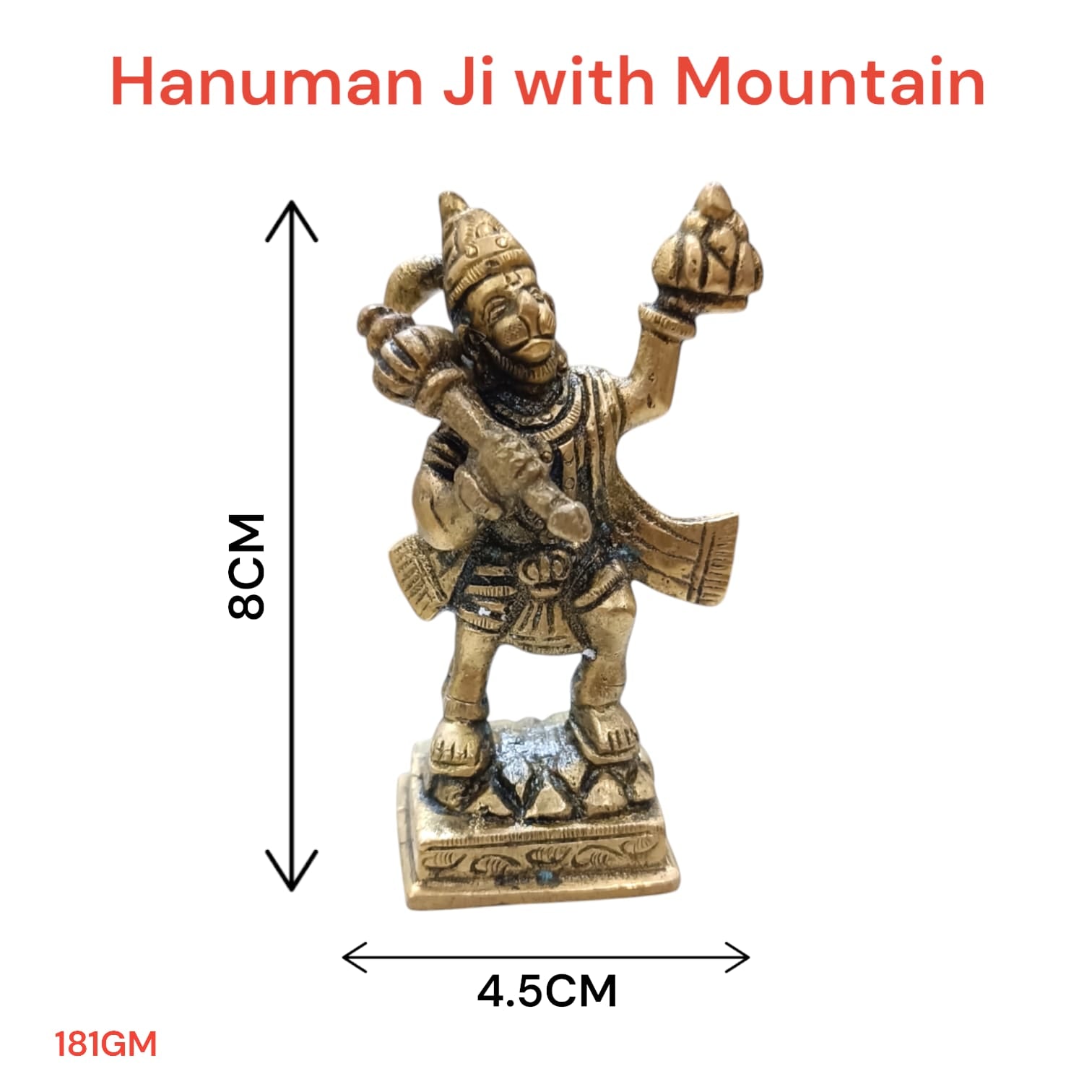 Hanuman Ji Brass Idol | Carrying Mountain | Timeshopee