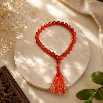 Hessonite Mala | 27+1 Beads Lab Certified | Gomed Mala for Travel & Car – Timeshopee
