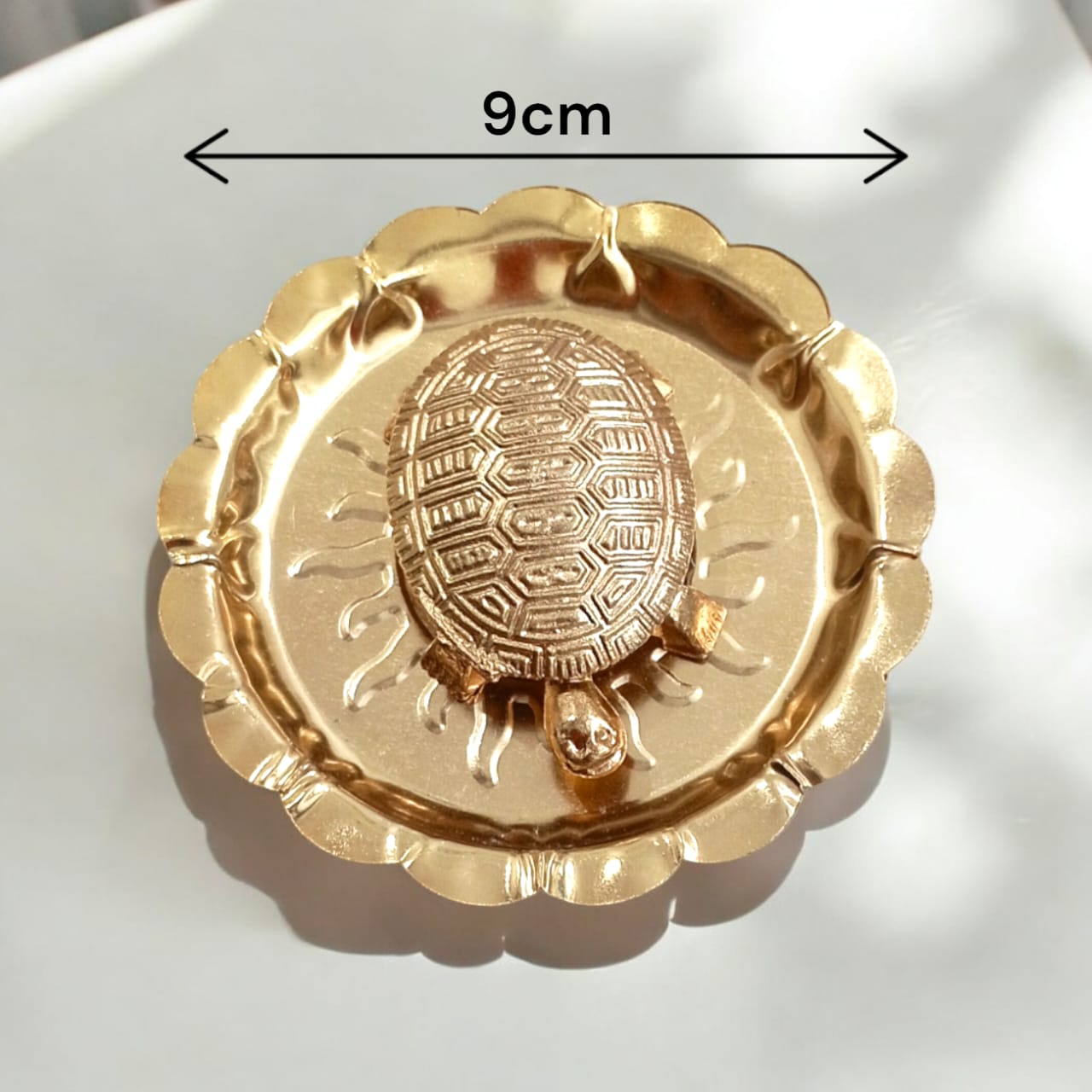 Brass  Kachua Yantra with Plate | Wish Fulfilment Feng Shui Tortoise – Timeshopee