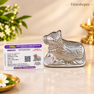 Natural Parad Nandi | Mercury Nandi Idol | Lab Certified – Timeshopee