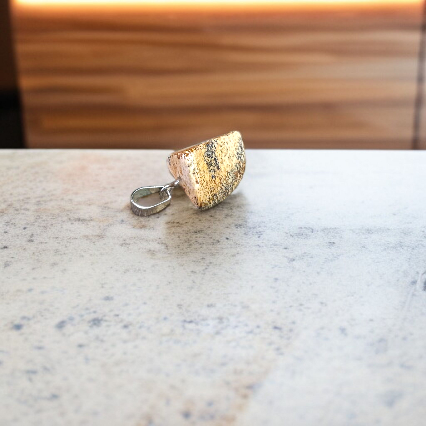 Jasper Stone Pendant Leopard Skin Style with Chain, Lab Certified, available at Timeshopee