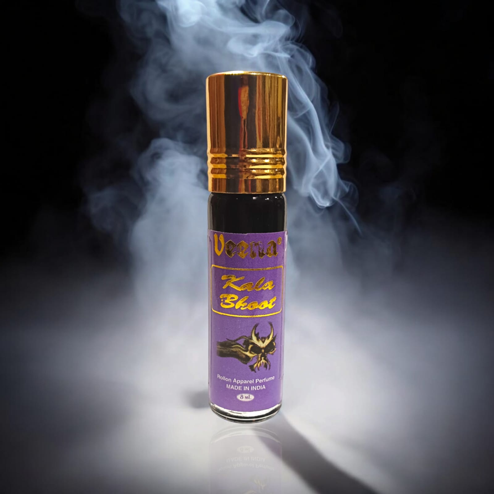 Kala Bhoot Attar 8ml roll-on bottle by Veena - Premium alcohol-free perfume ideal for worship and daily use by Timeshopee