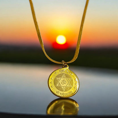 Kuber Kawach Locket with Gold Plated Chain | Wealth Attraction
