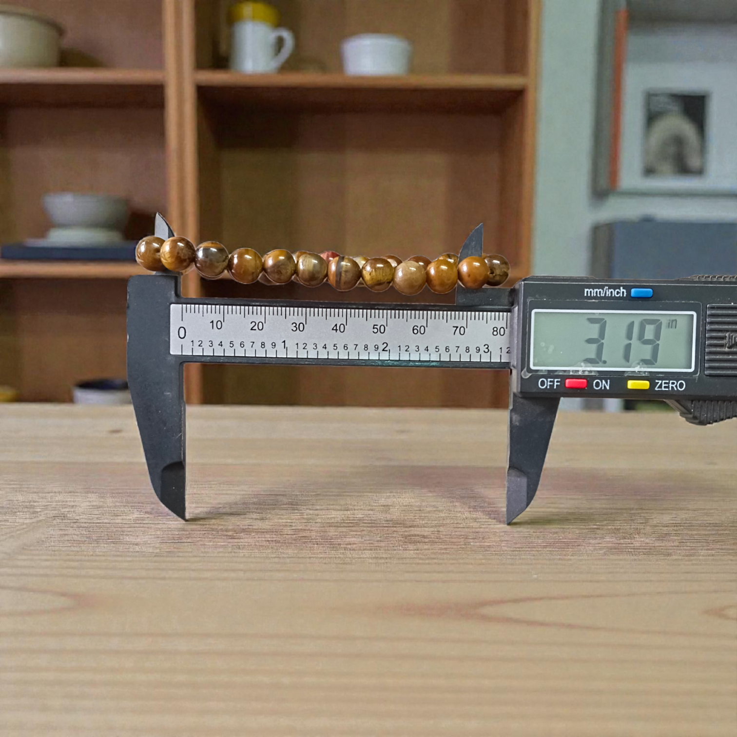 Lab-certified Tiger Eye Bracelet with 8MM natural golden-brown beads, stretchable design for focus, courage, and energy protection