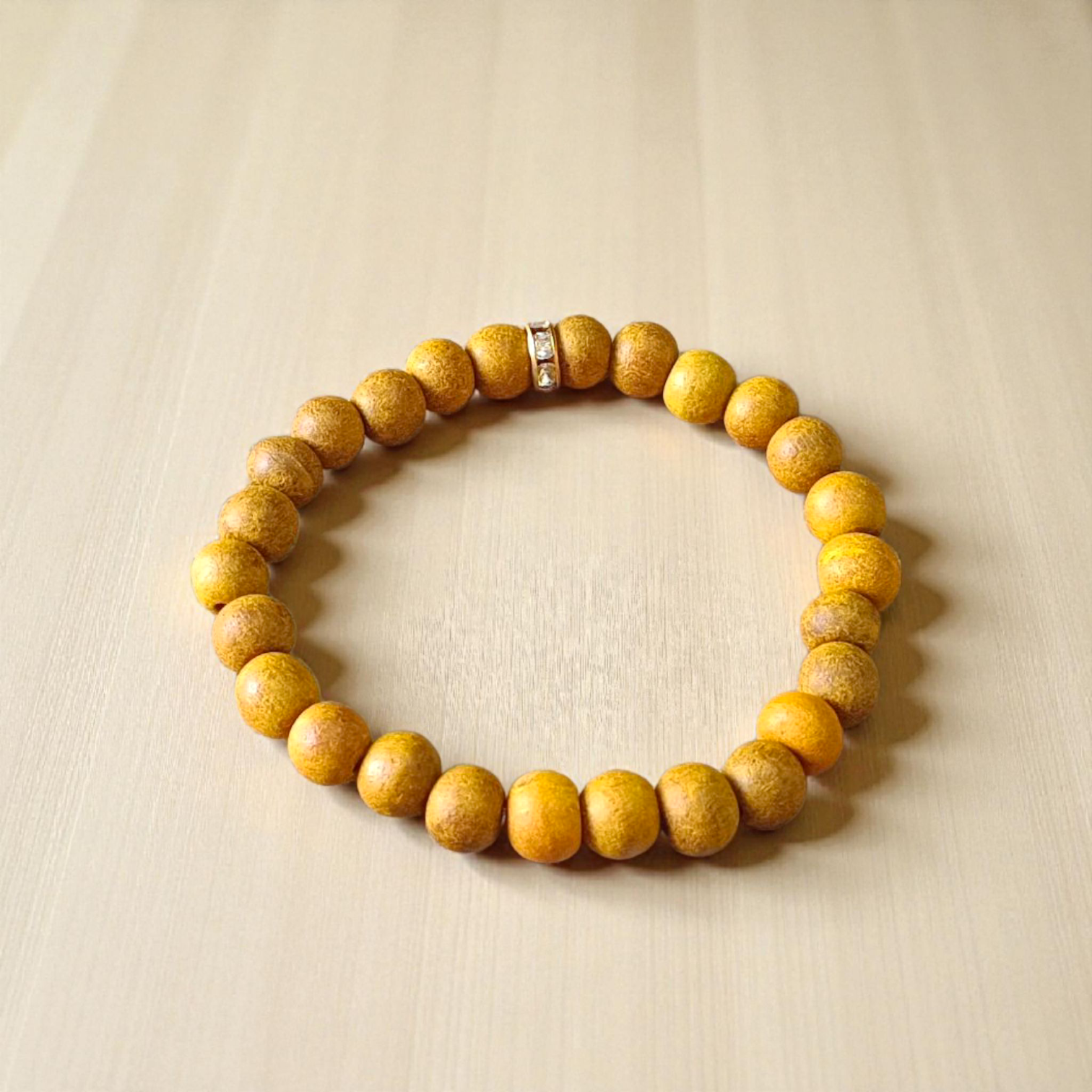 Lab-certified combo of Vaijanti and Haldi Bracelets with natural sacred beads, stretchable design for spiritual use and rituals