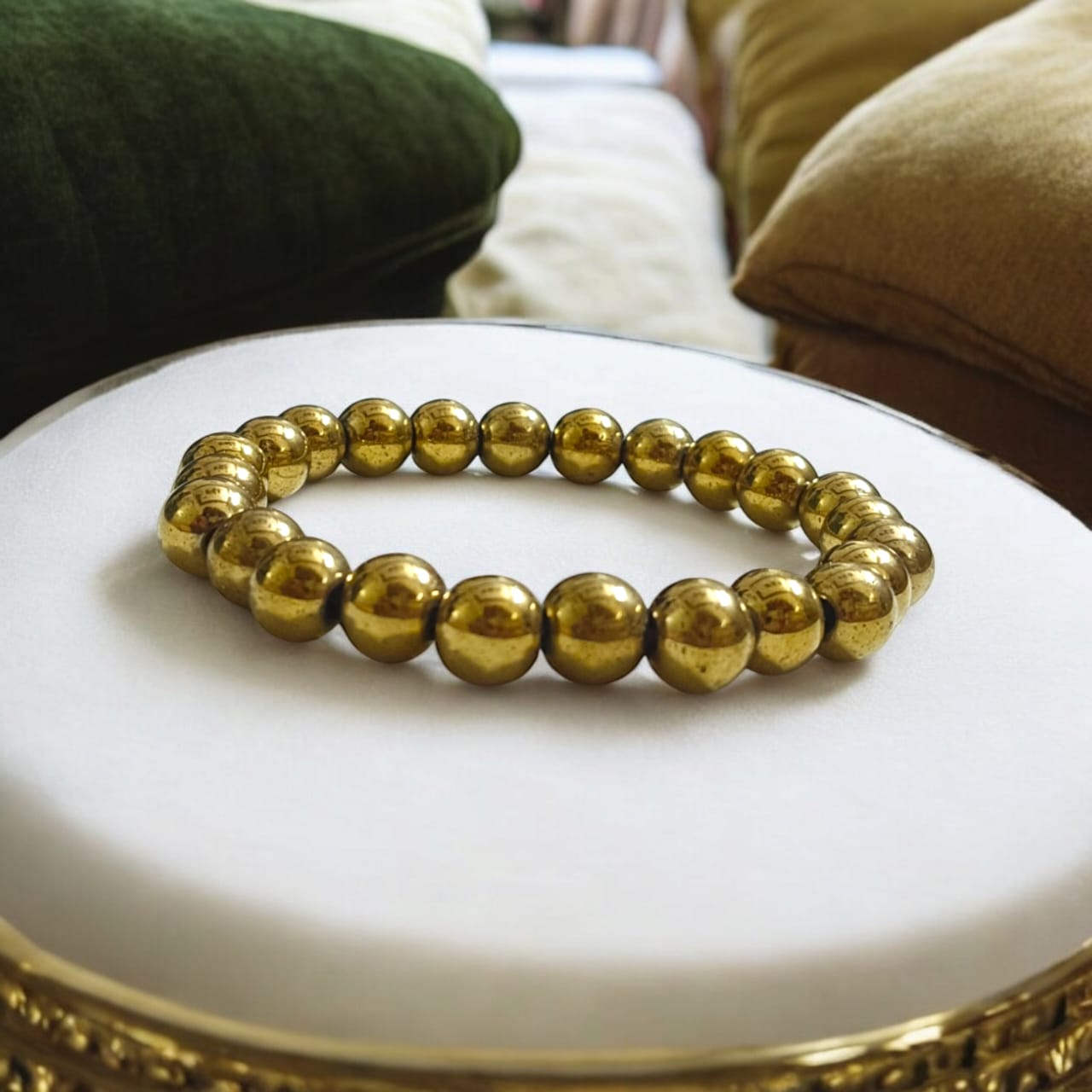 Lab Certified Golden Pyrite Bracelet - Natural Pyrite Beads Bracelet by Timeshopee-Online Religious Store
