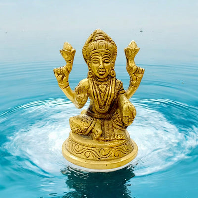 Lakshmi Ji Brass Murti | Divine Wealth & Prosperity Idol | Lab Certified – Timeshopee