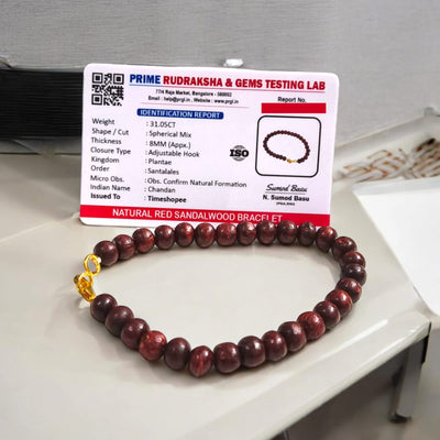 Red Sandalwood | Lal Chandan Bracelet | Lab Certified for Spiritual Energy & Protection – Timeshopee