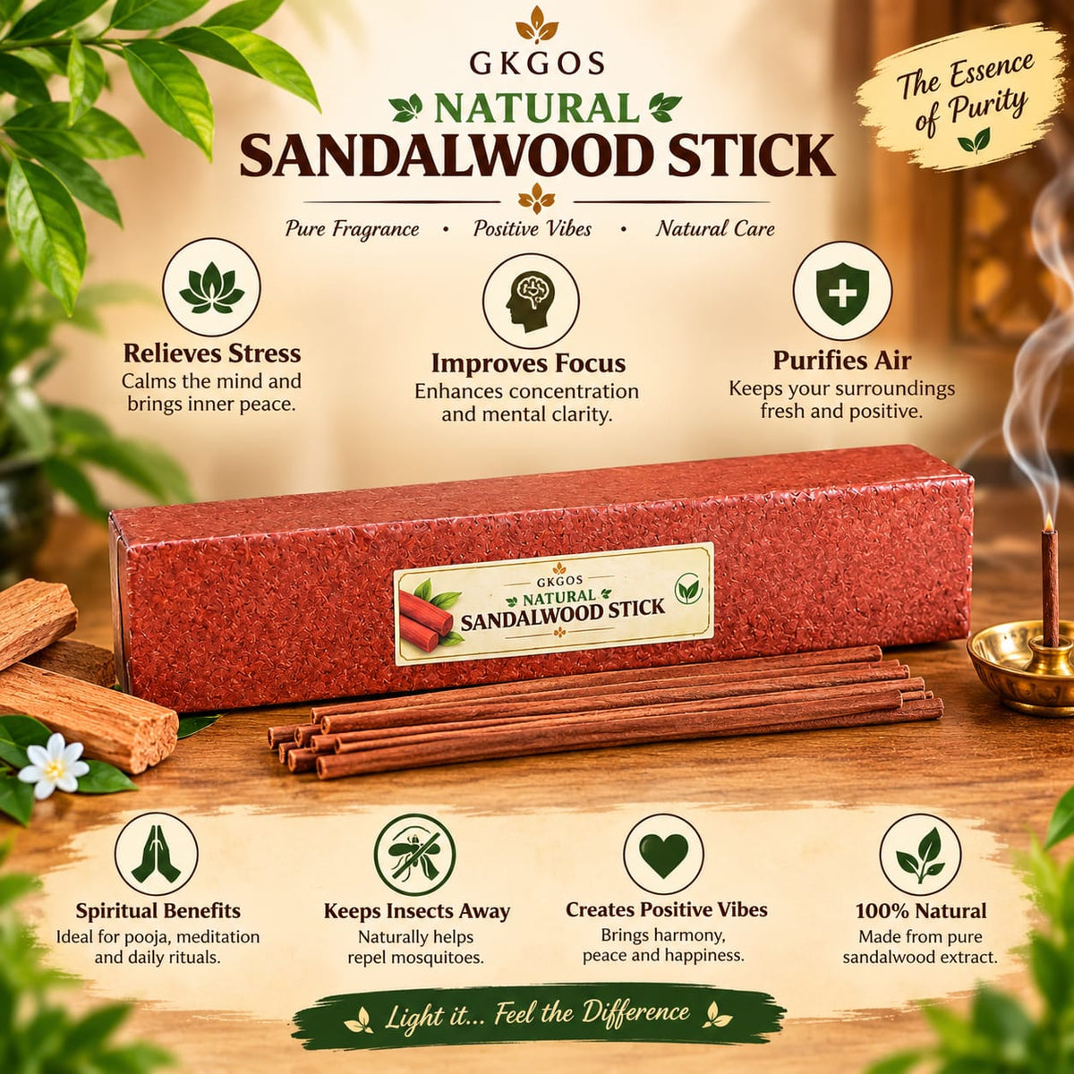Lal Chandan Lakdi Red Sandalwood Stick 20-30 Grams for Religious Usage and Healing | Timeshopee
