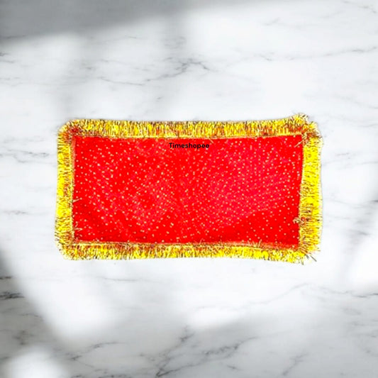 Lal Chunni Mata Rani Red Chuniri 17x8 inches with Golden Gotta Border | Timeshopee