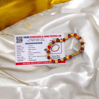 Lal Safed Gunja Bracelet | Lab Certified | Spiritual Energy & Protection – Timeshopee