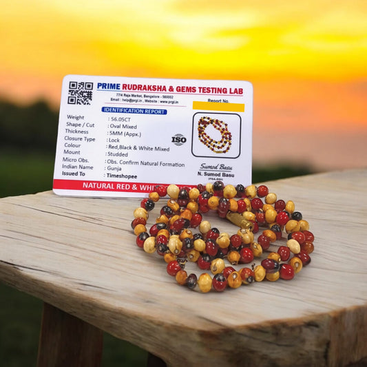 Lal Safed Gunja Mala | Lab Certified | Timeshopee